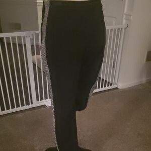 Lysse Black Skinny Pants with Metallic Side Trim